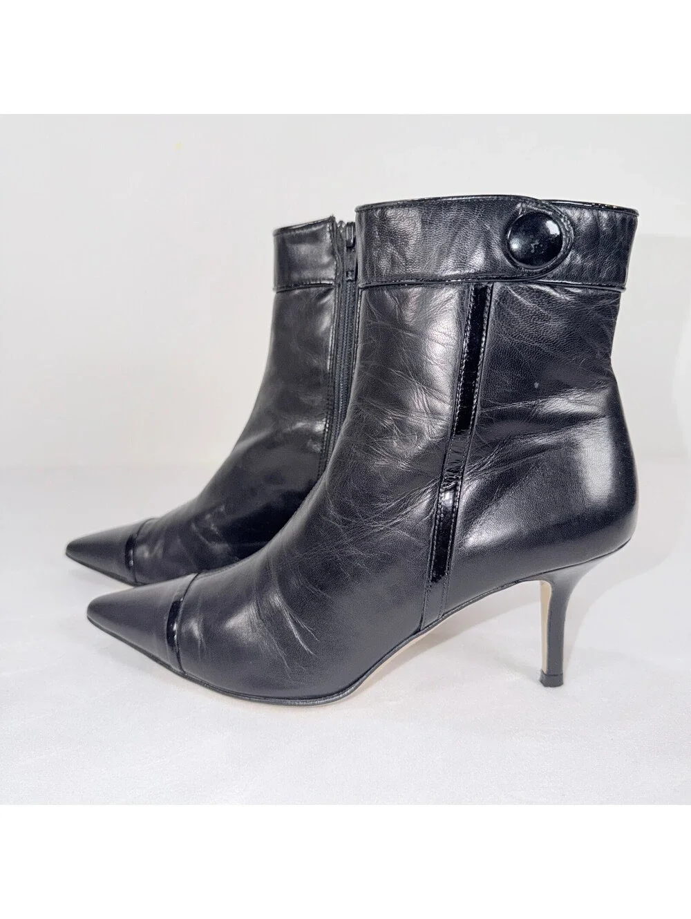 Y2K Coach Sonya P552 Black Leather Ankle Boots Made in Italy 7.5